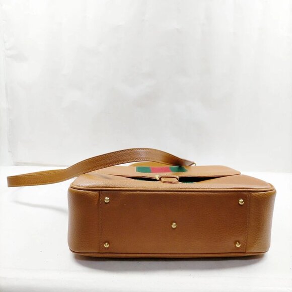 Gucci Hand Bag Sherry Line Brown Leather 778-080525 - Picture 5 of 14